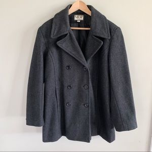 Vintage • Mario de pinto wool double button pea coat jacket